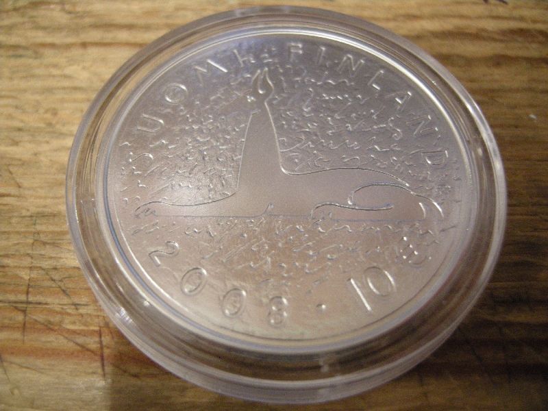 (afbeelding voor) 10 Euromunt Finland 2008 Mika Toimi Waltari PROOF